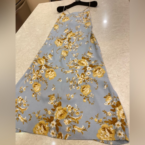 Reformation Dover Floral Print Midi Slip Dress in Heavenly Blue Size 8 - Picture 11 of 16